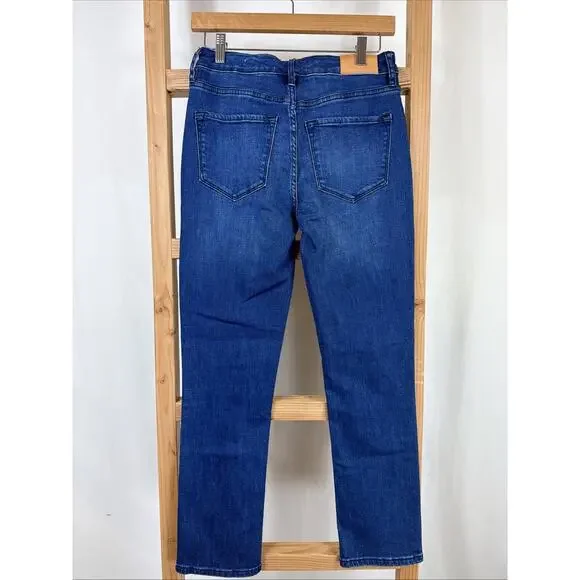 NWT Dear John Blue BLAIRE Button Zip Mid Rise Straight Leg Jeans #1165 Size 25 - Picture 2 of 4